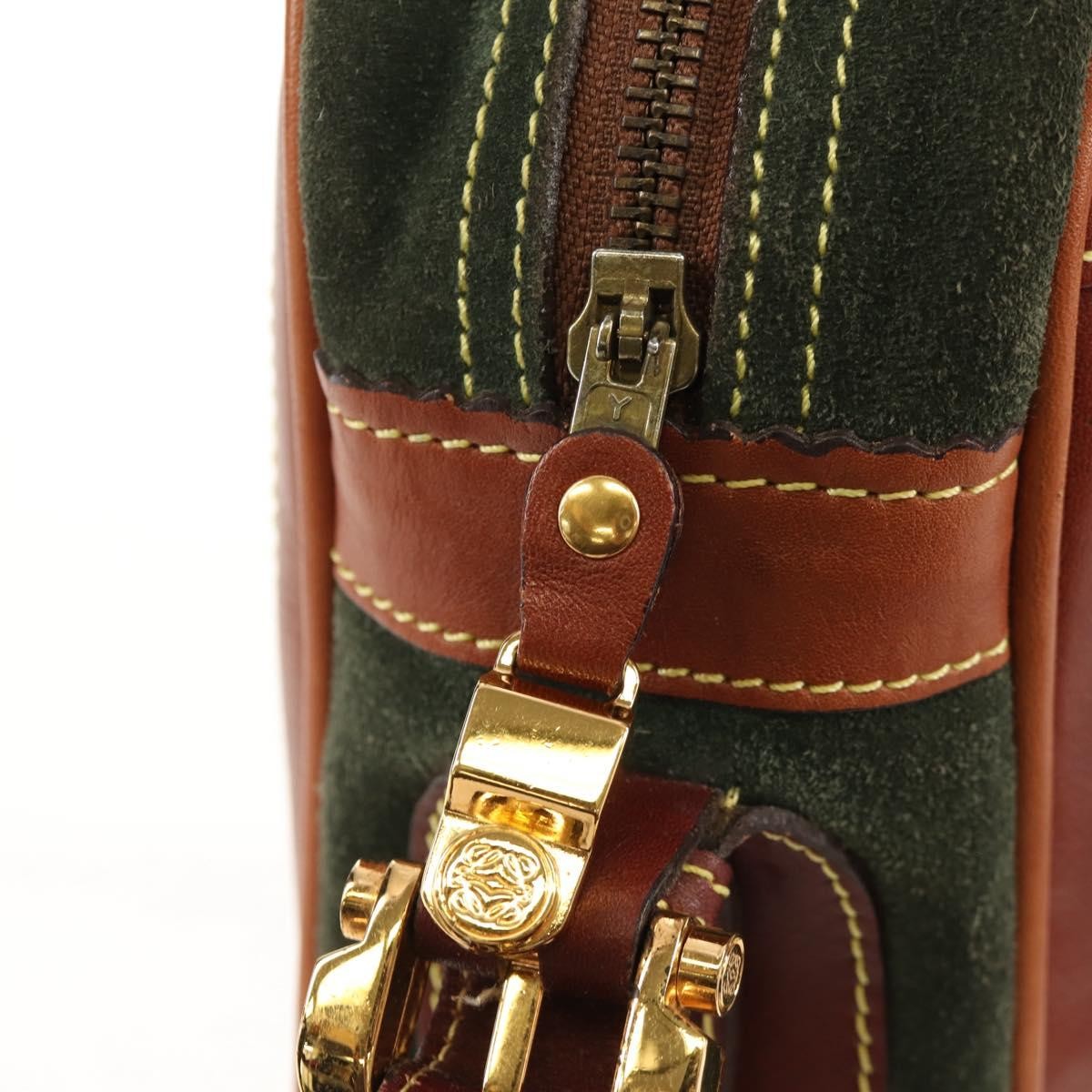 Loewe Anagram Shoulder Bag Suede, BROWN, SUEDE, Shoulder bag