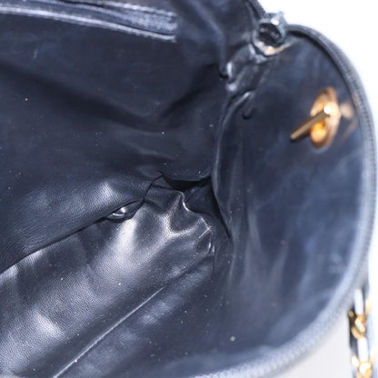 Bally Vintage Chain Shoulder Bag Quilted Leather, BLACK, LEATHER, Shoulder bag