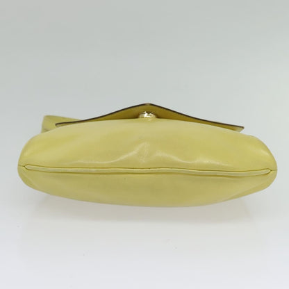 Celine Flap Shoulder Bag Leather, YELLOW, LEATHER, Shoulder bag