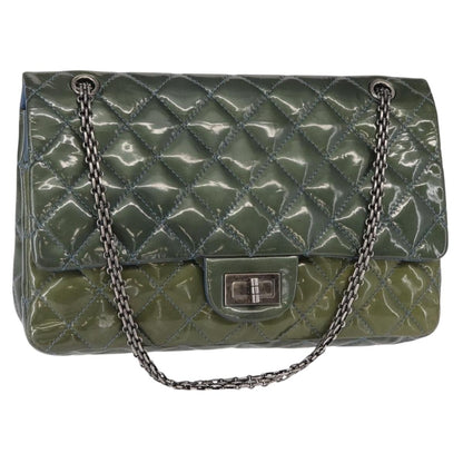 Chanel Reissue 2.55 Flap Bag Quilted Patent, GREEN, PATENT_LEATHER, Shoulder bag