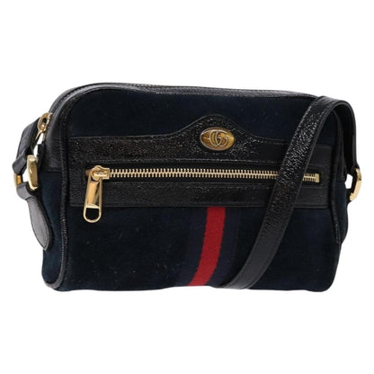 Gucci Ophidia Shoulder Bag Suede, NAVY, SUEDE, Shoulder bag