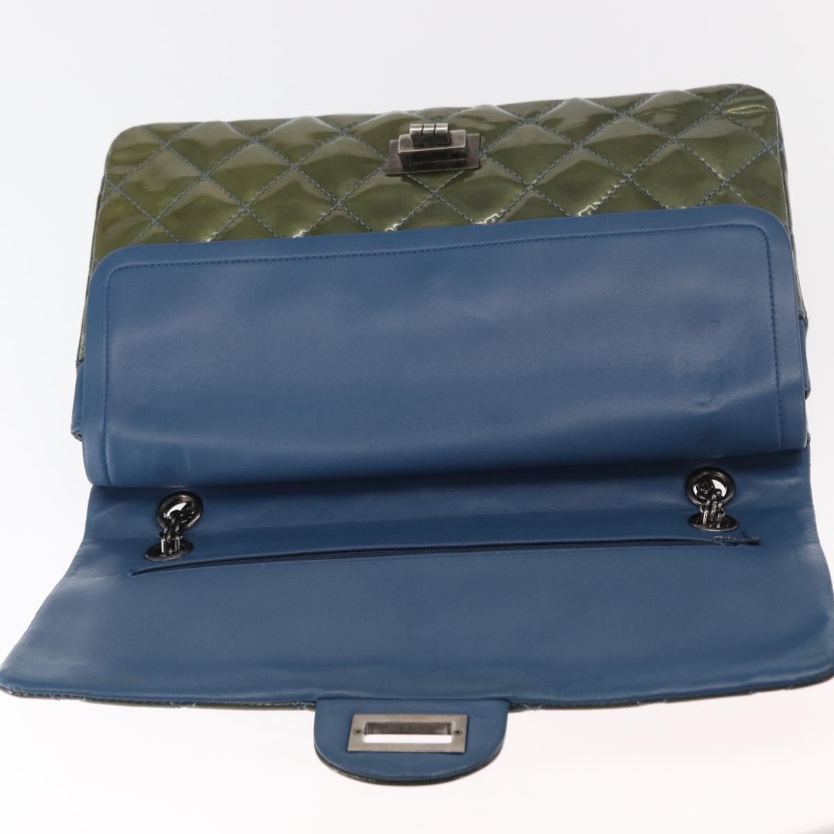 Chanel Reissue 2.55 Flap Bag Quilted Patent, GREEN, PATENT_LEATHER, Shoulder bag