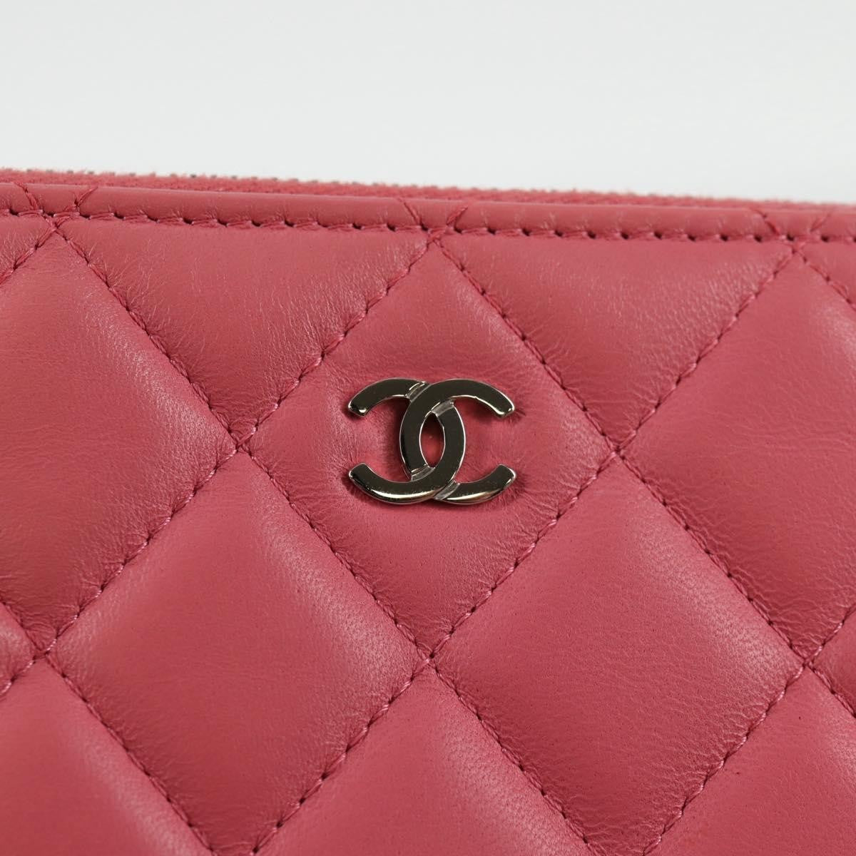 Chanel O Case Clutch Quilted Lambskin, PINK, LEATHER, Clutche & pouche