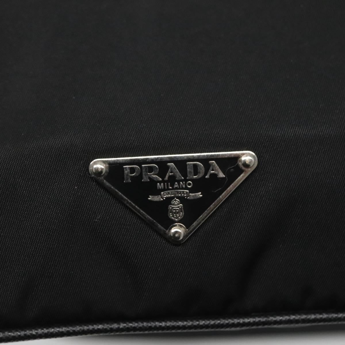 Prada Flat Crossbody Bag Tessuto, BLACK, NYLON, Shoulder bag