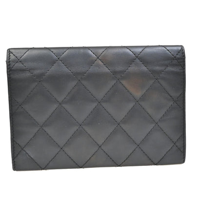 Chanel Cambon Bifold Wallet Quilted Lambskin, BLACK, LEATHER, Wallets