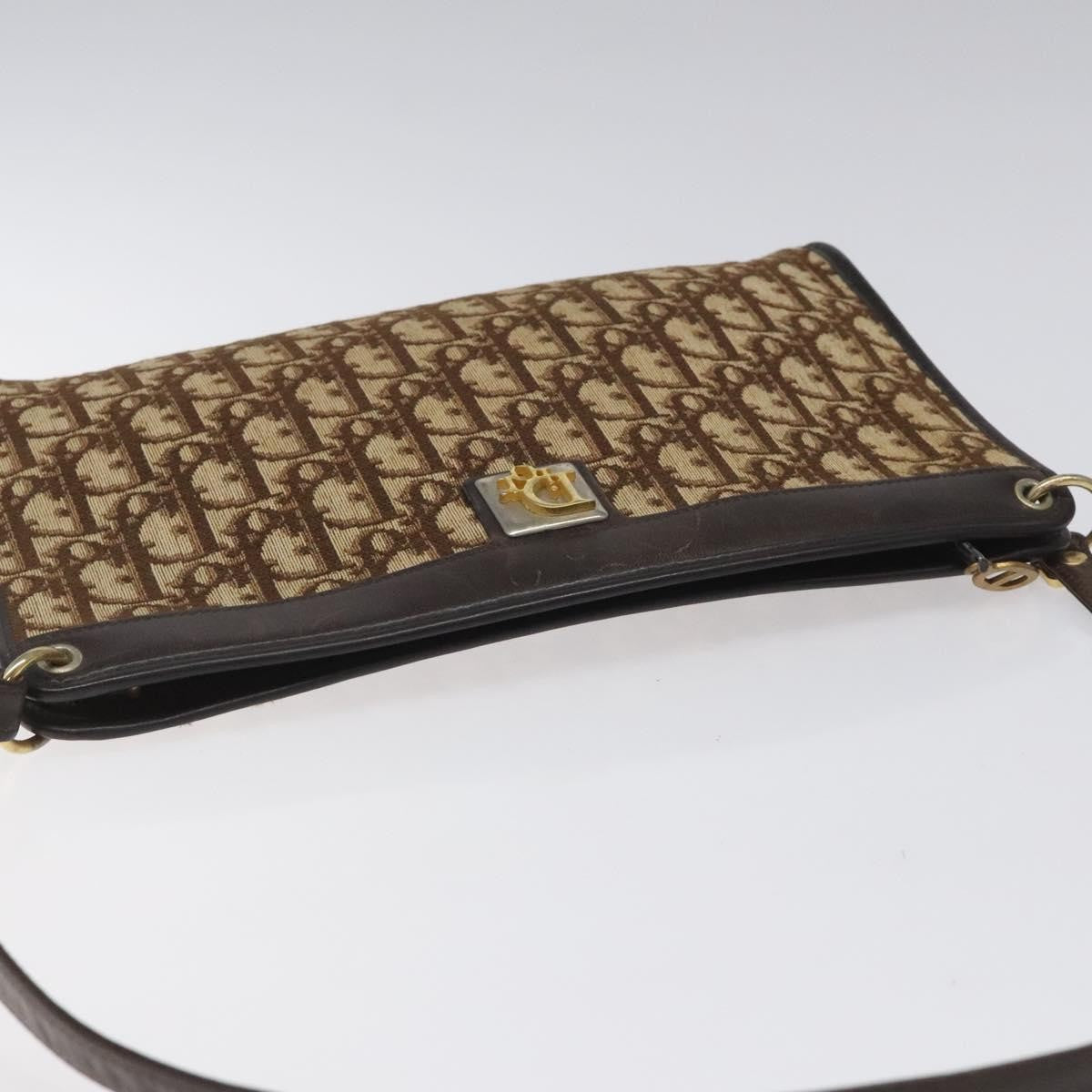 Christian Dior Vintage Trotter Shoulder Bag Canvas, BROWN, CANVAS, Shoulder bag