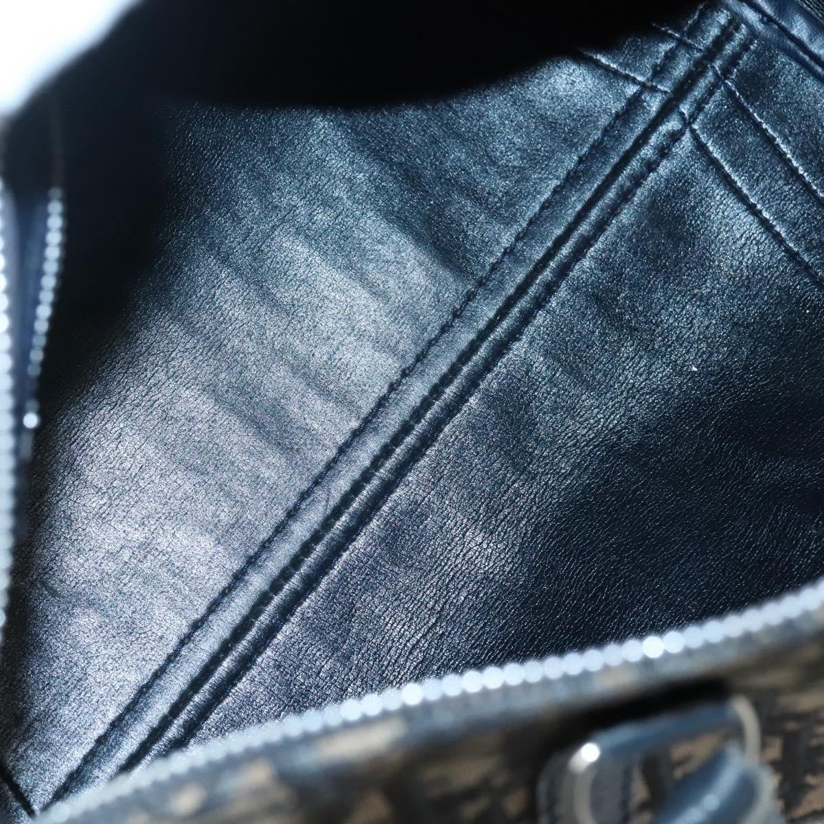 Christian Dior Bowling Bag Oblique Canvas, NAVY, CANVAS, Handbag