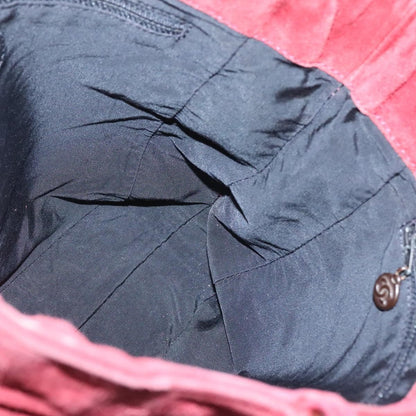 Chanel Vintage Resin Chain Tote Suede, RED, SUEDE, Tote bag