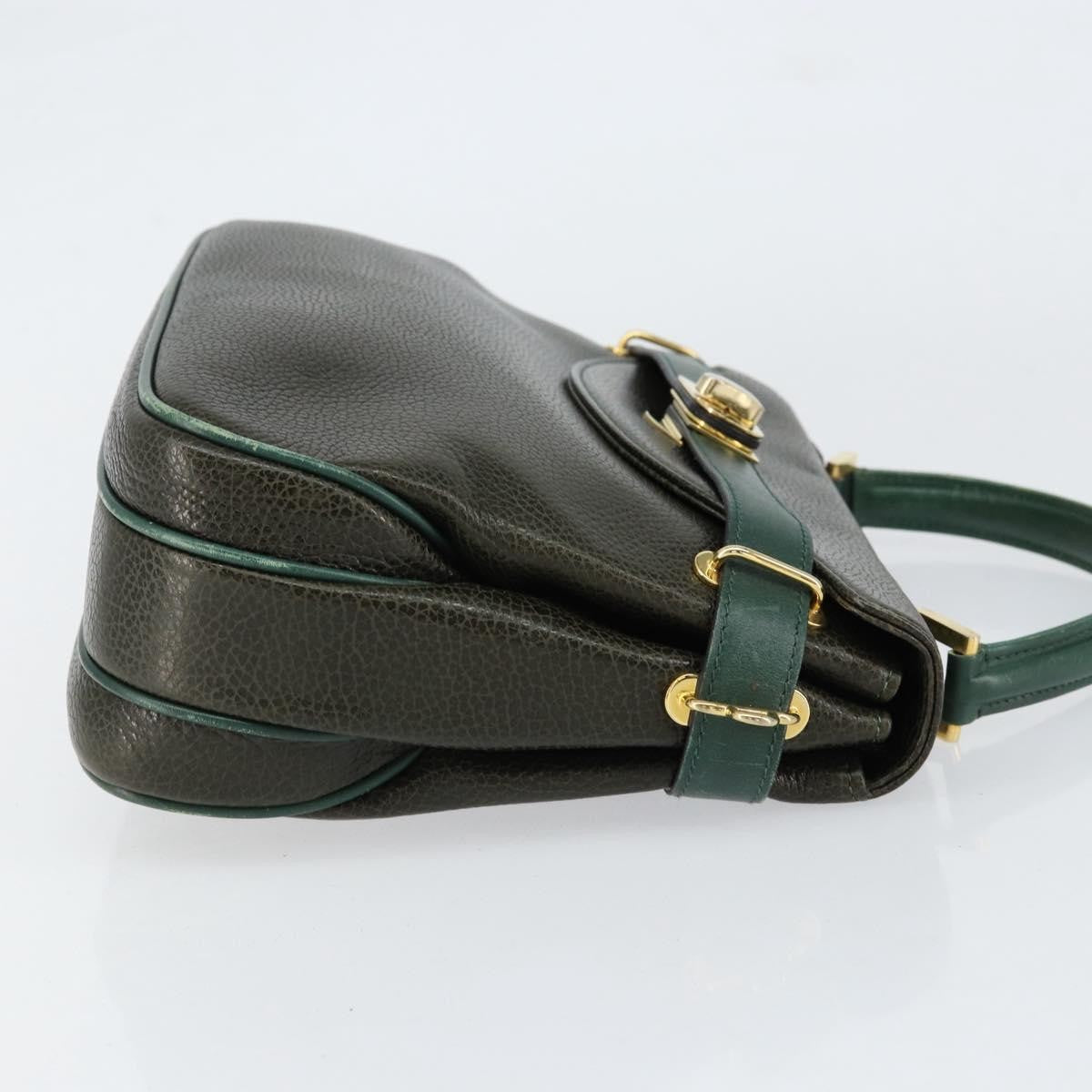 Bally Vintage Handbag Leather, KHAKI, LEATHER, Handbag