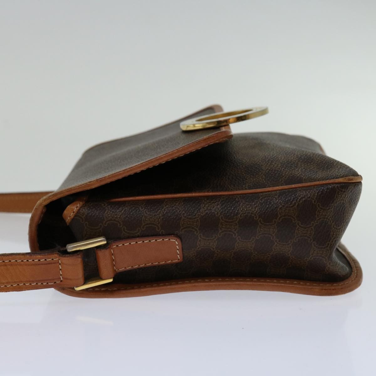 Celine Macadam Shoulder Bag Canvas, BROWN, PVC, Shoulder bag