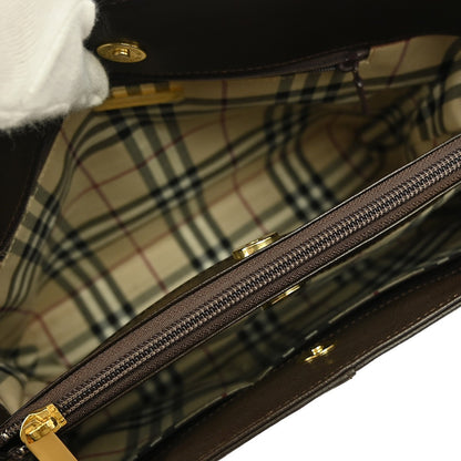 Burberry Vintage Handbag Leather, BROWN, LEATHER, Handbag
