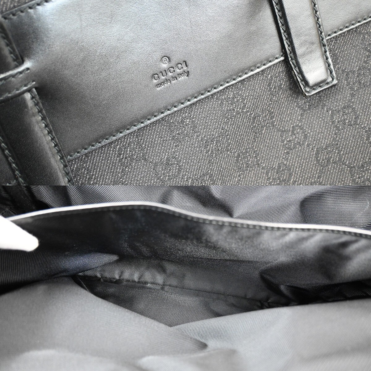 Gucci Vintage Web Briefcase GG Coated Canvas, BLACK, CANVAS, Briefcase