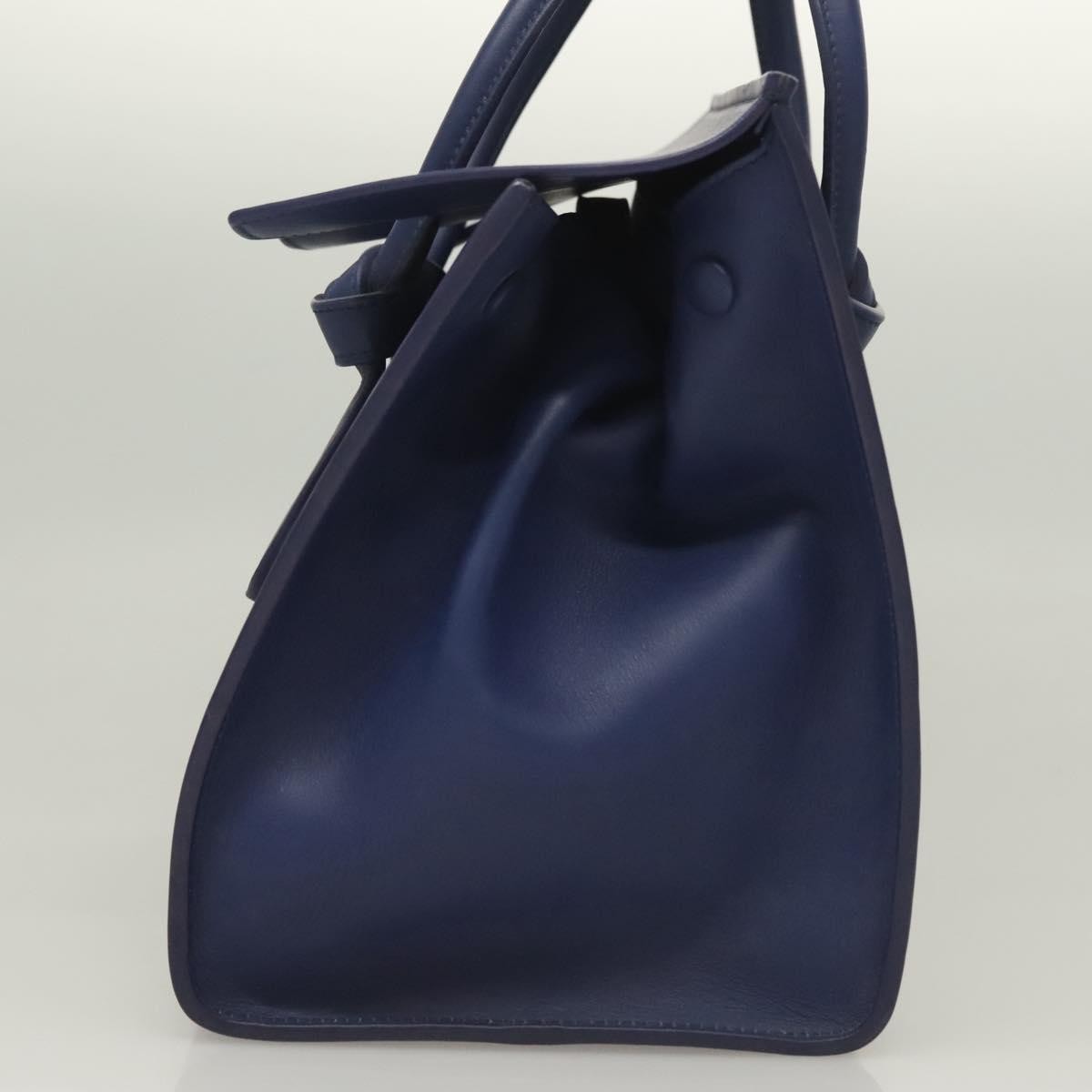 Celine Tie Knot Tote Smooth Leather, NAVY, LEATHER, Handbag
