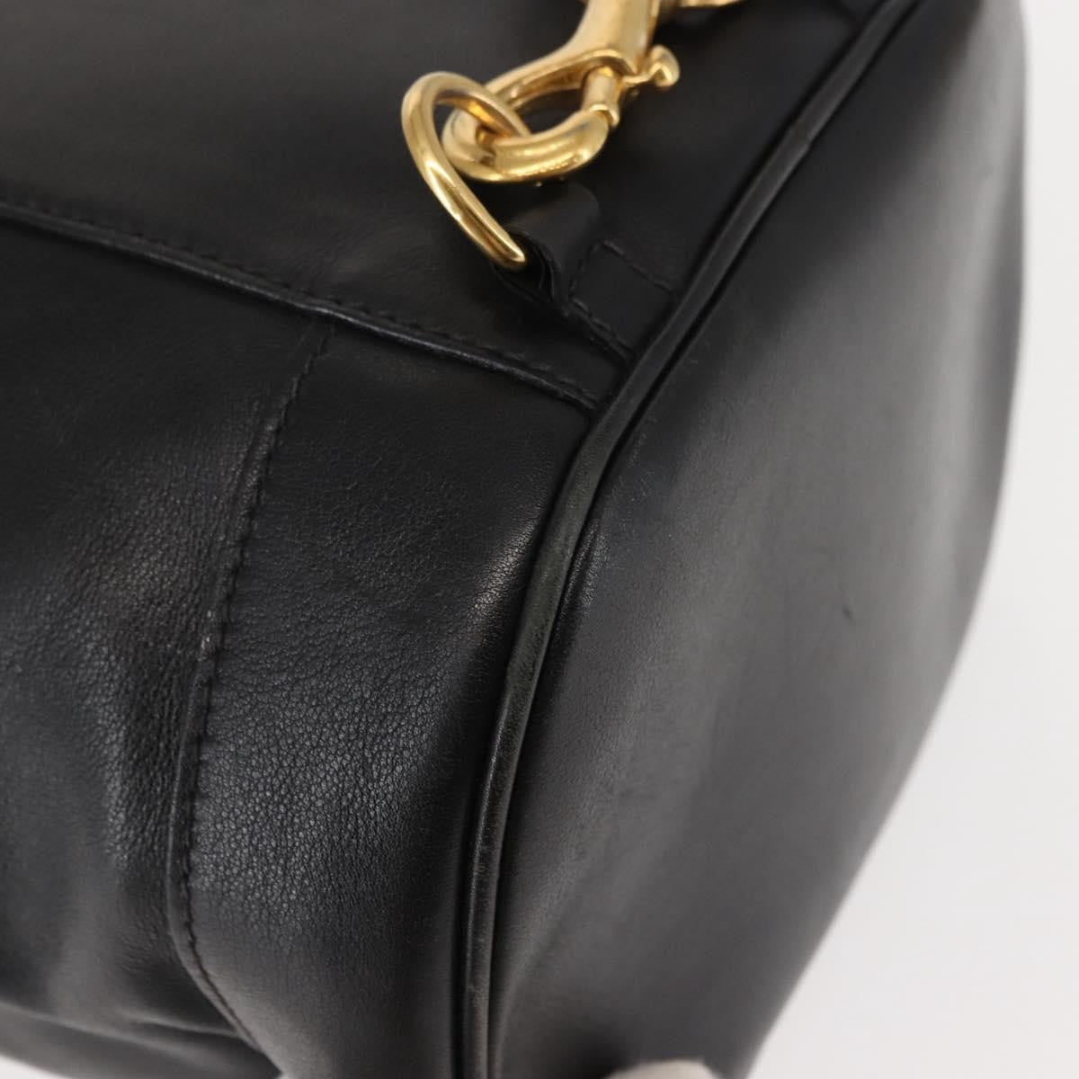 Gucci Vintage Bamboo Sling Backpack Leather, BLACK, LEATHER, Backpack