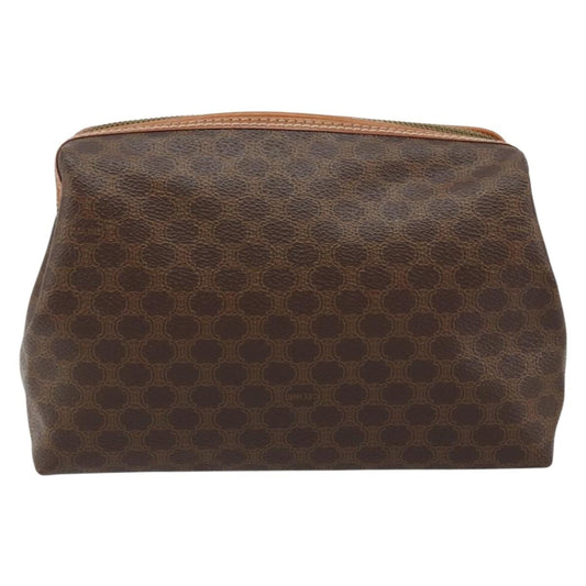Celine Macadam Pochette Canvas and Leather, Brown, Canvas, Clutch