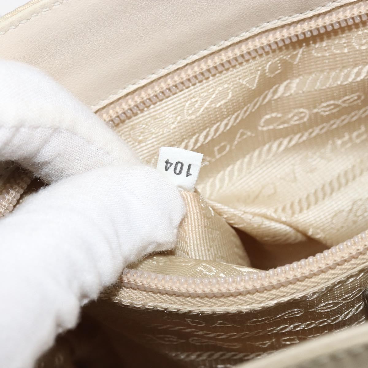 Prada Vintage Shoulder Bag Nylon and Leather, BEIGE, NYLON, Shoulder bag