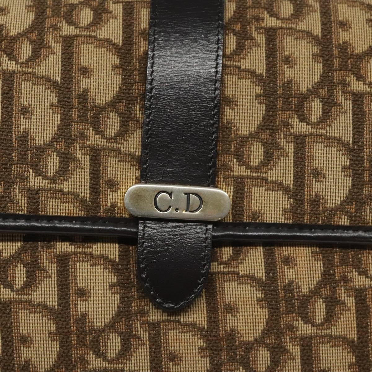 Christian Dior Vintage Trotter Crossbody Bag Diorissimo Coated Canvas, BROWN, CANVAS, Crossbody bag