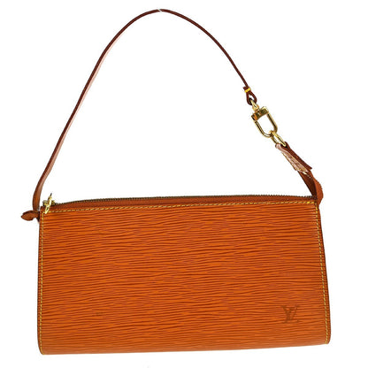 Louis Vuitton Pochette Accessoires Epi Leather, BROWN, LEATHER, Clutche & pouche