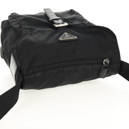 Prada Buckle Messenger Bag Tessuto, BLACK, NYLON, Shoulder bag