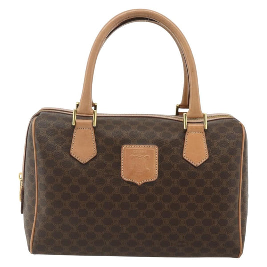 Celine Vintage Macadam Boston bag Canvas and Leather, Brown, Canvas, Handbag