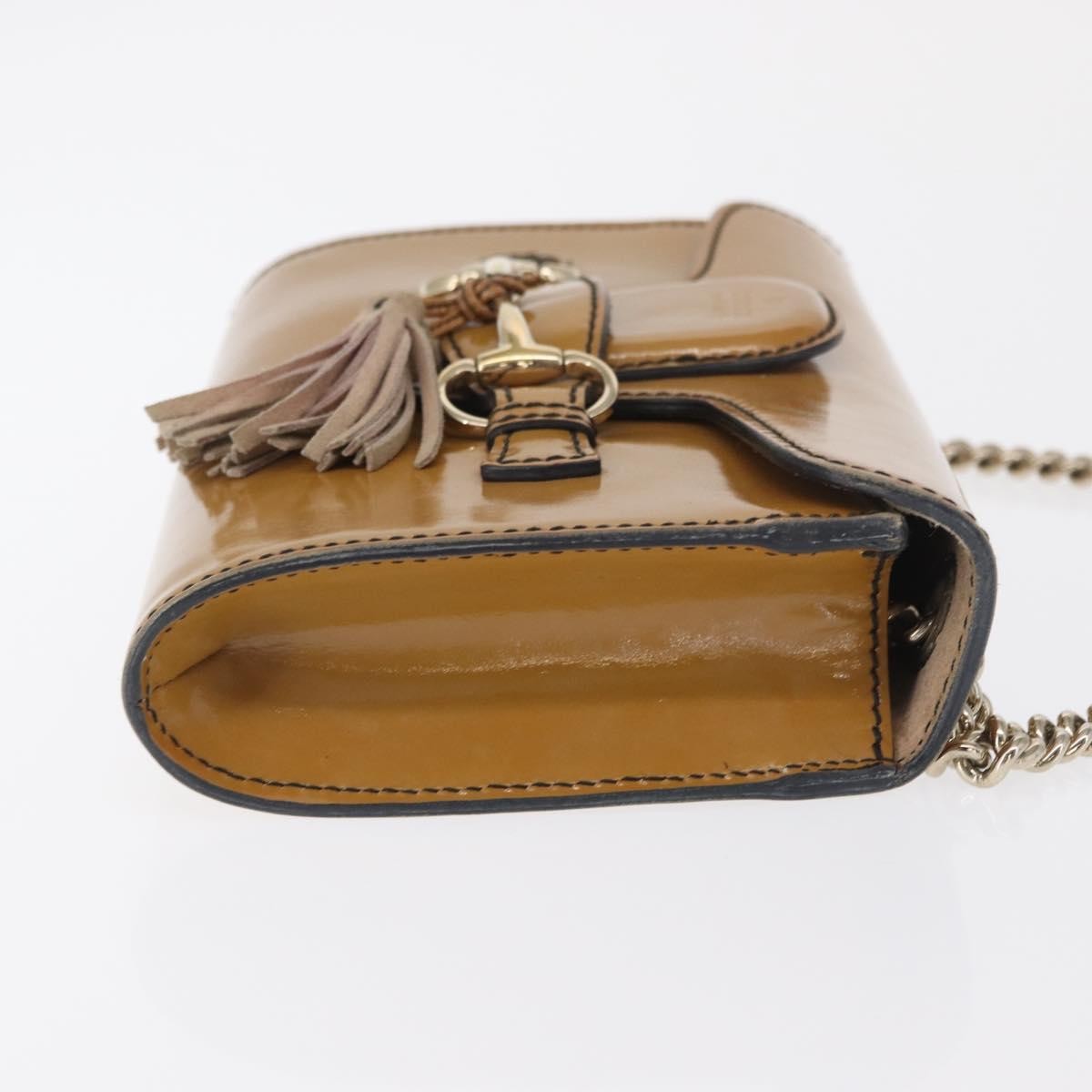 Gucci Emily Chain Flap Bag Patent, BEIGE, PATENT_LEATHER, Shoulder bag