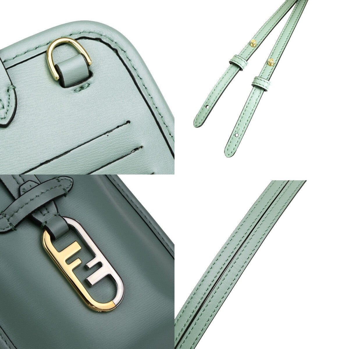 Fendi Smartphone Case leather, GREEN, LEATHER, Tech accessory