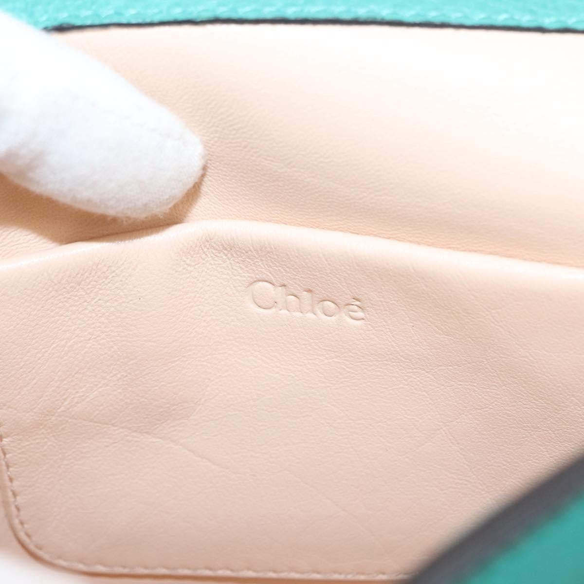 Chloe Elsie Chain Shoulder Bag Leather, TURQUOISE, LEATHER, Shoulder bag