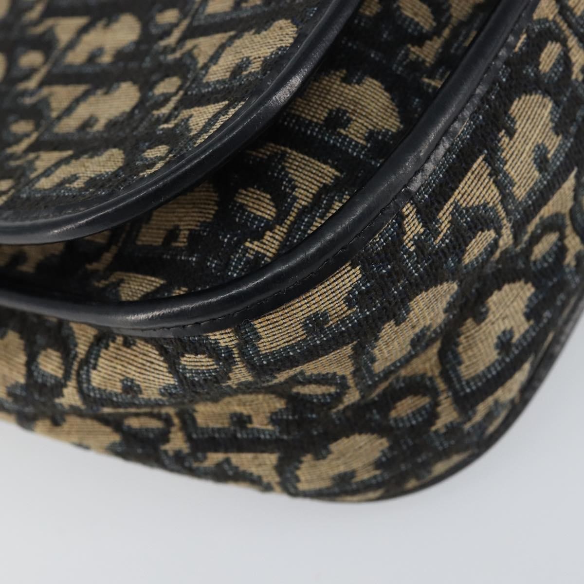 Christian Dior Vintage Trotter Shoulder Bag Canvas, NAVY, CANVAS, Shoulder bag