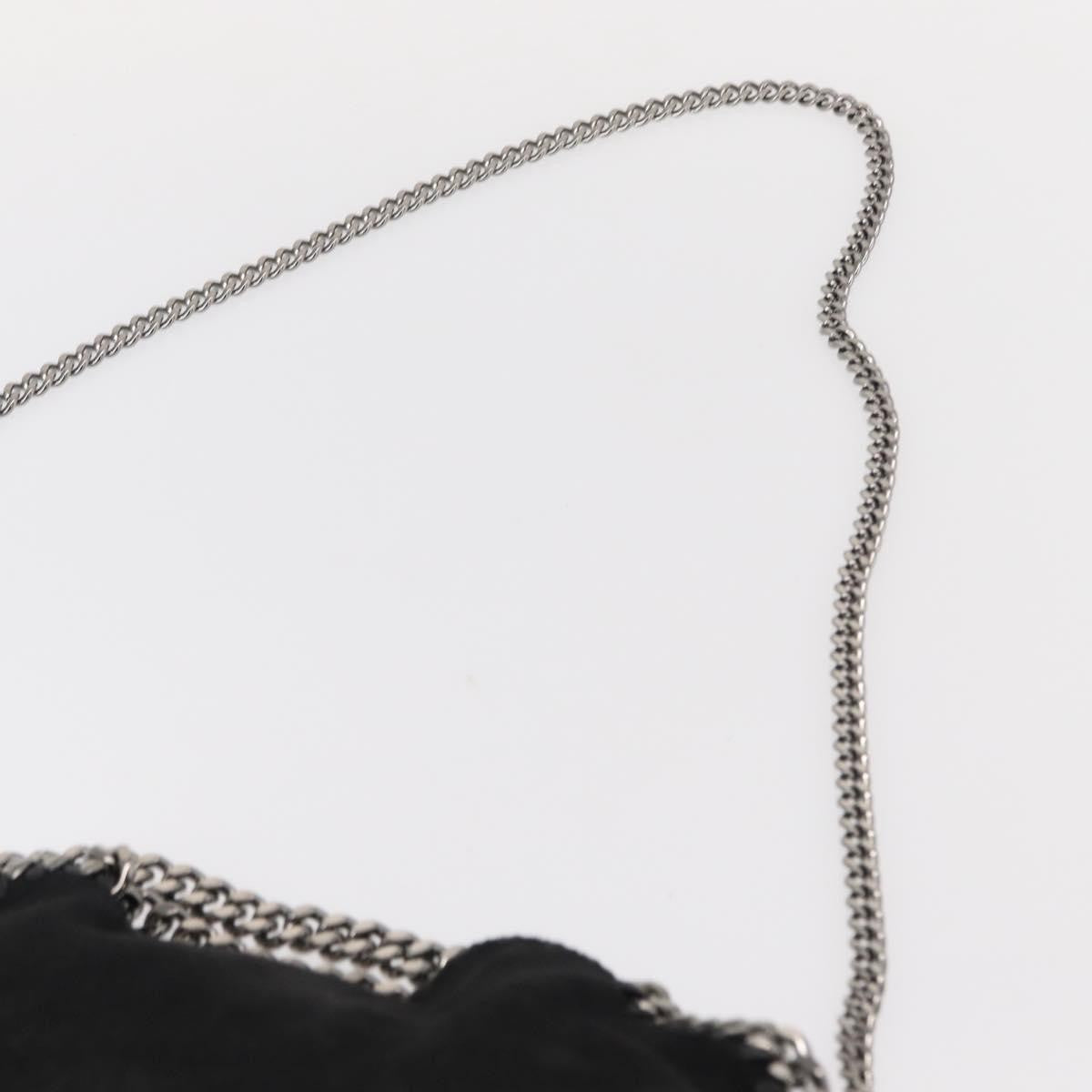 Stella McCartney Falabella Fold Over Crossbody Bag Shaggy Deer, BLACK, POLYESTER, Shoulder bag