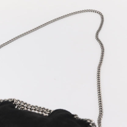 Stella McCartney Falabella Fold Over Crossbody Bag Shaggy Deer, BLACK, POLYESTER, Shoulder bag