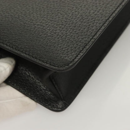 Salvatore Ferragamo Logo Zip Pouch Leather, BLACK, LEATHER, Clutche & pouche