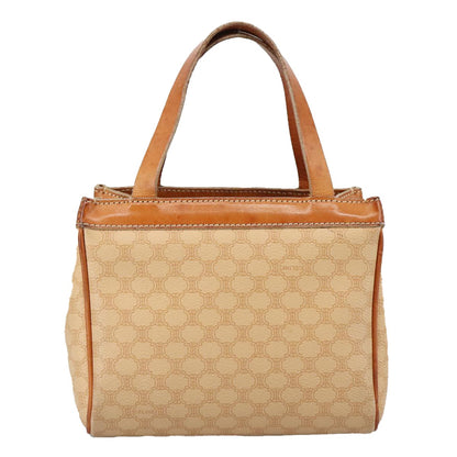 Celine Vintage Macadam Handbag Macadam, "Beige,Brown,Gold", PVC,Leather,Canvas, Handbag