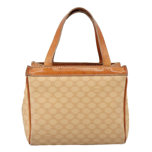 Celine Vintage Macadam Handbag Macadam, "Beige,Brown,Gold", PVC,Leather,Canvas, Handbag