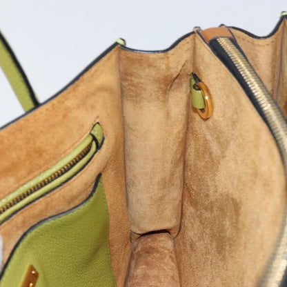 Miu Miu Madras Convertible Compartment Tote Leather, GREEN, LEATHER, Handbag