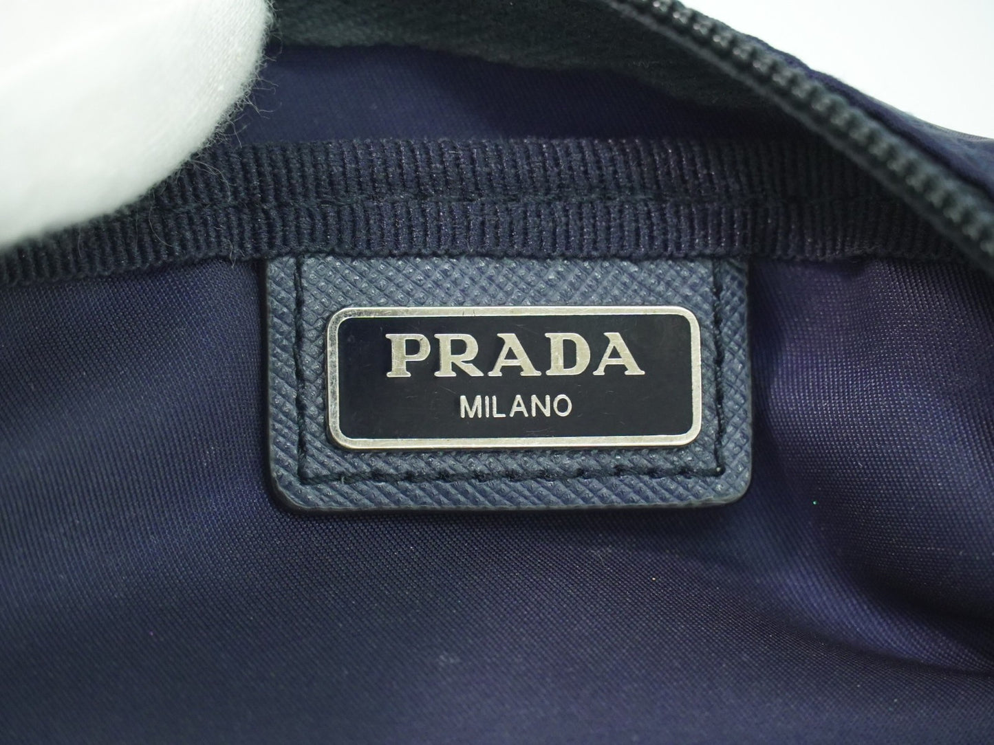 Prada Pochette Nylon, NAVY, NYLON, Clutche & pouche