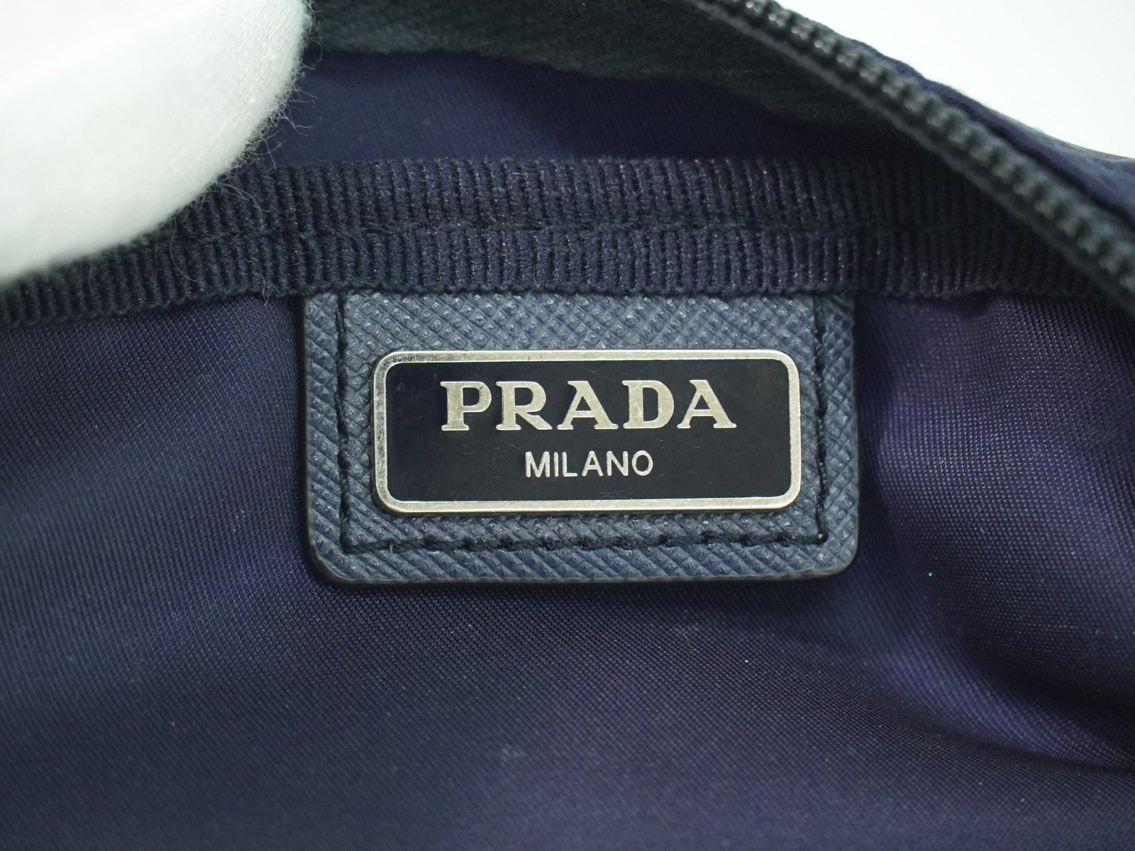 Prada Pochette Nylon, NAVY, NYLON, Clutche & pouche