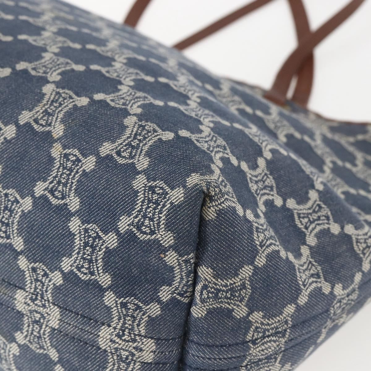 Celine Vintage Macadam Tote bag Canvas, BLUE, CANVAS, Tote bag