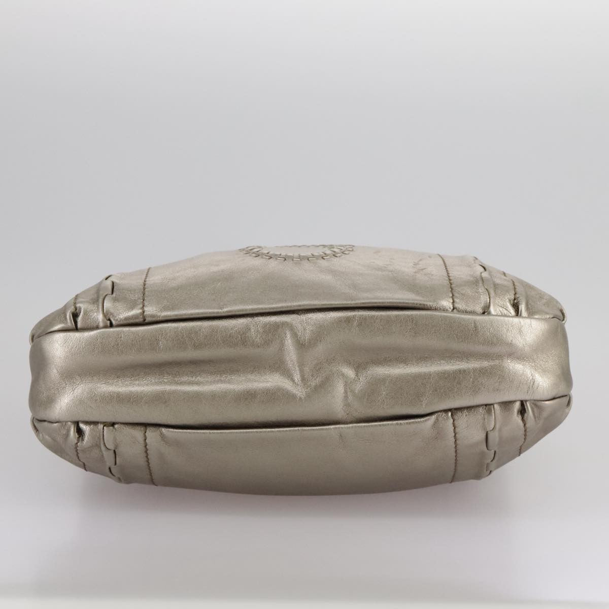 Salvatore Ferragamo Gancini Shoulder Bag Leather, GOLD, LEATHER, Shoulder bag