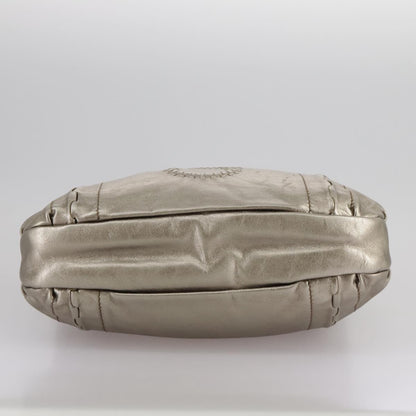 Salvatore Ferragamo Gancini Shoulder Bag Leather, GOLD, LEATHER, Shoulder bag