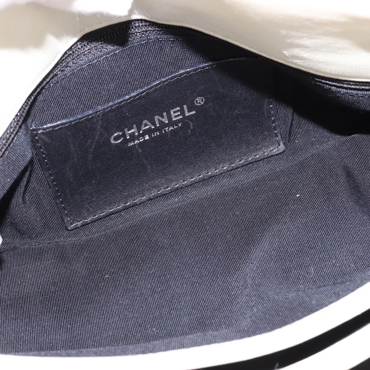 Chanel Just Mademoiselle Bag Woven Stitch Patent, BEIGE, PATENT_LEATHER, Handbag