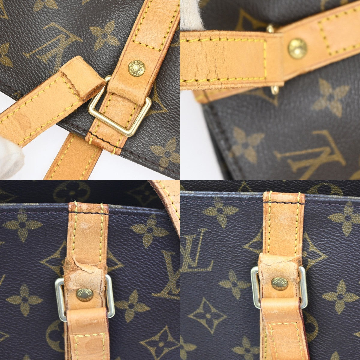 Louis Vuitton Shopping Sac Handbag Monogram Canvas, BROWN, CANVAS, Tote bag