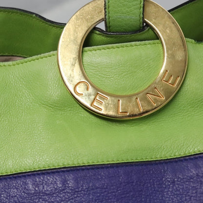 Celine Circle logo Leather, MULTICOLOUR, LEATHER, Shoulder bag