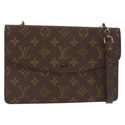 Louis Vuitton Double Rabat Handbag Monogram Canvas, BROWN, CANVAS, Shoulder bag