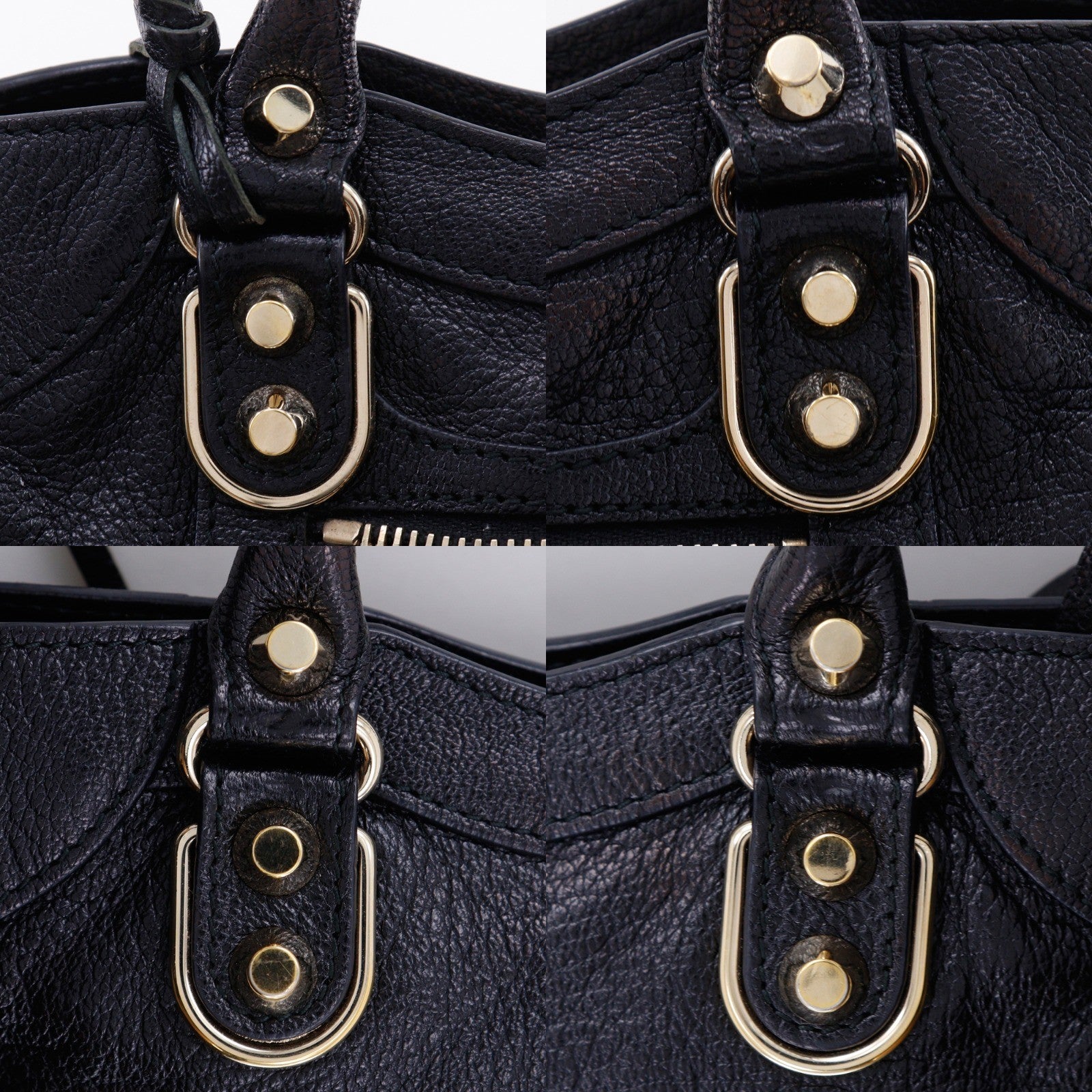 Balenciaga City Classic Metallic Edge Bag Leather, Black, Leather, Handbag