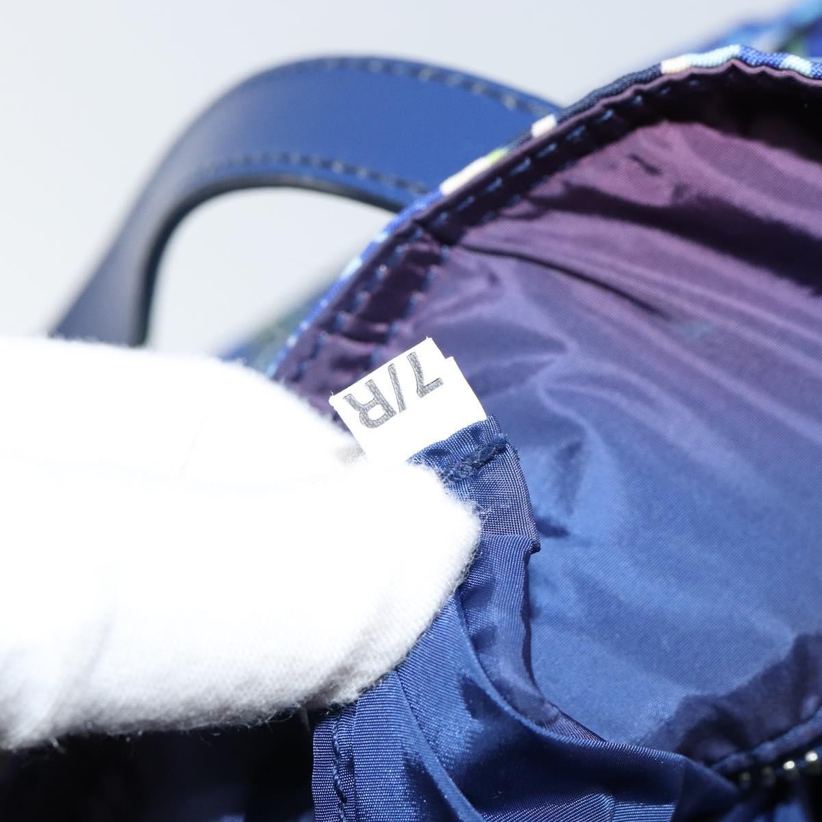 Prada Floreal Tote Printed Tessuto, BLUE, NYLON, Tote bag