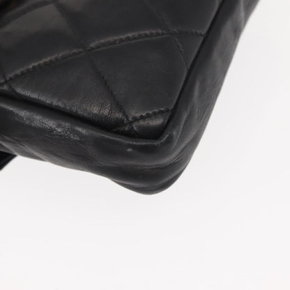 Chanel Vintage CC Flap Waist Bag Quilted Lambskin, BLACK, LEATHER, Shoulder bag