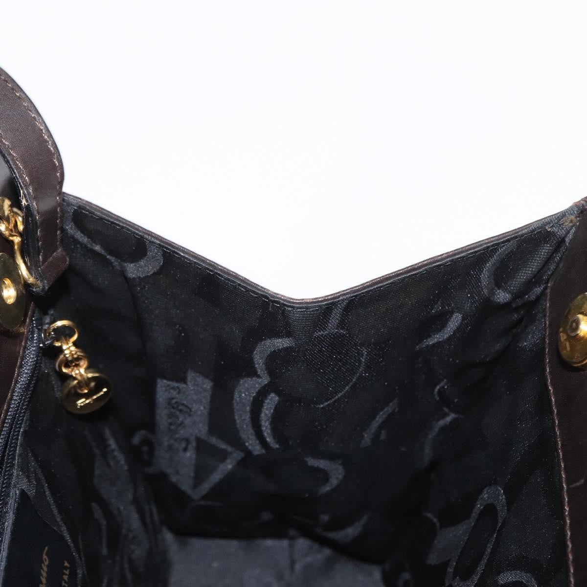 Salvatore Ferragamo Convertible Vara Bow Tote Leather, BROWN, LEATHER, Handbag