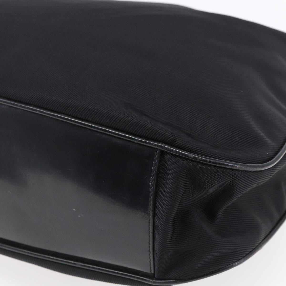 Gucci Vintage Bamboo Handle Open Hobo Nylon, BLACK, NYLON, Handbag