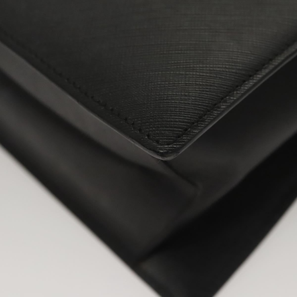 Salvatore Ferragamo Double Gancini Top Handle Bag Saffiano Leather, BLACK, LEATHER, Handbag