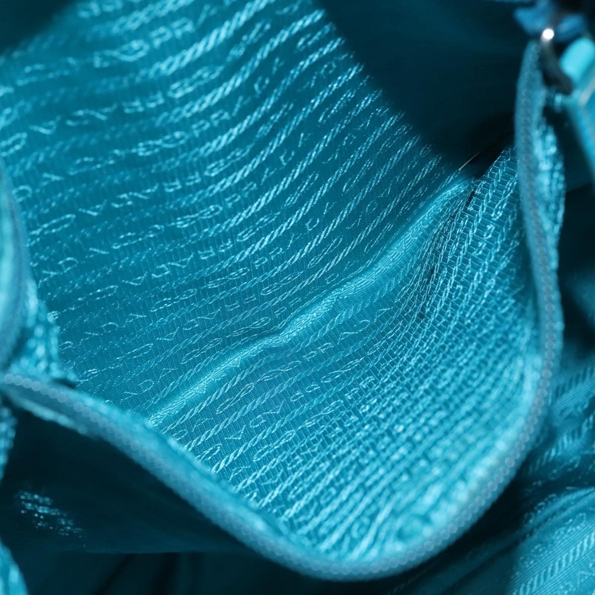 Prada Zip Top Messenger Bag Tessuto, TURQUOISE, NYLON, Shoulder bag